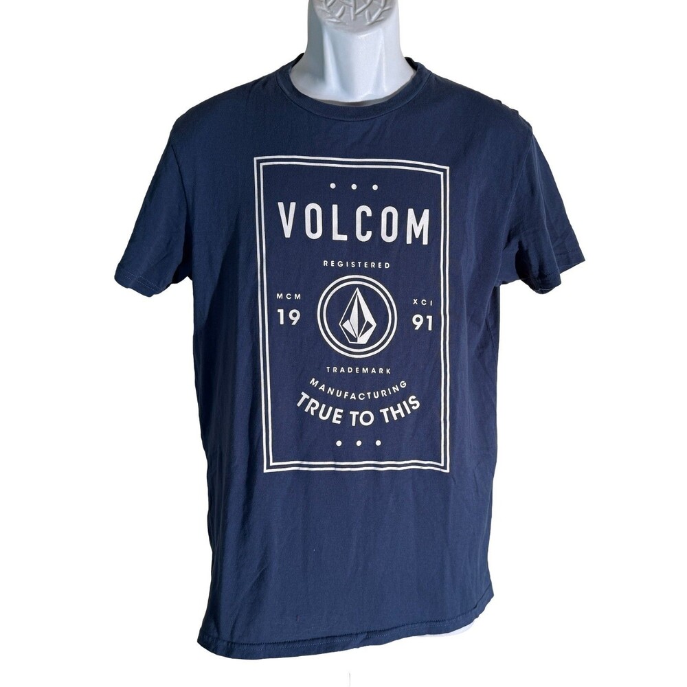 VOLCOM Short Sleeve‎ Crew Neck T-Shirt Blue Medium